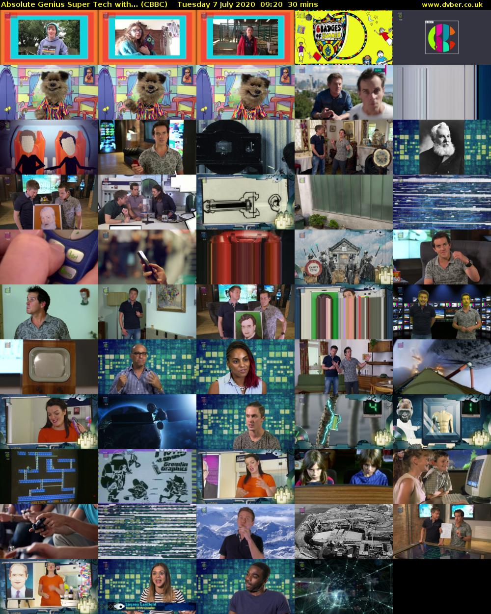 Absolute Genius Super Tech with... (CBBC) Tuesday 7 July 2020 09:20 - 09:50