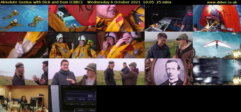 Absolute Genius with Dick and Dom (CBBC) Wednesday 6 October 2021 10:05 - 10:30