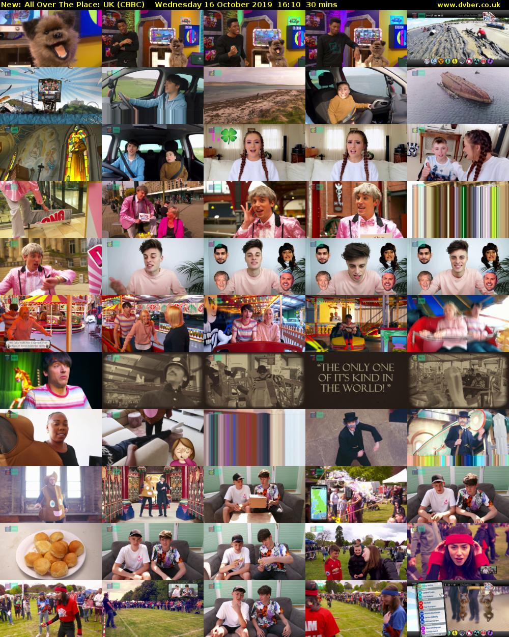 All Over The Place: UK (CBBC) Wednesday 16 October 2019 16:10 - 16:40