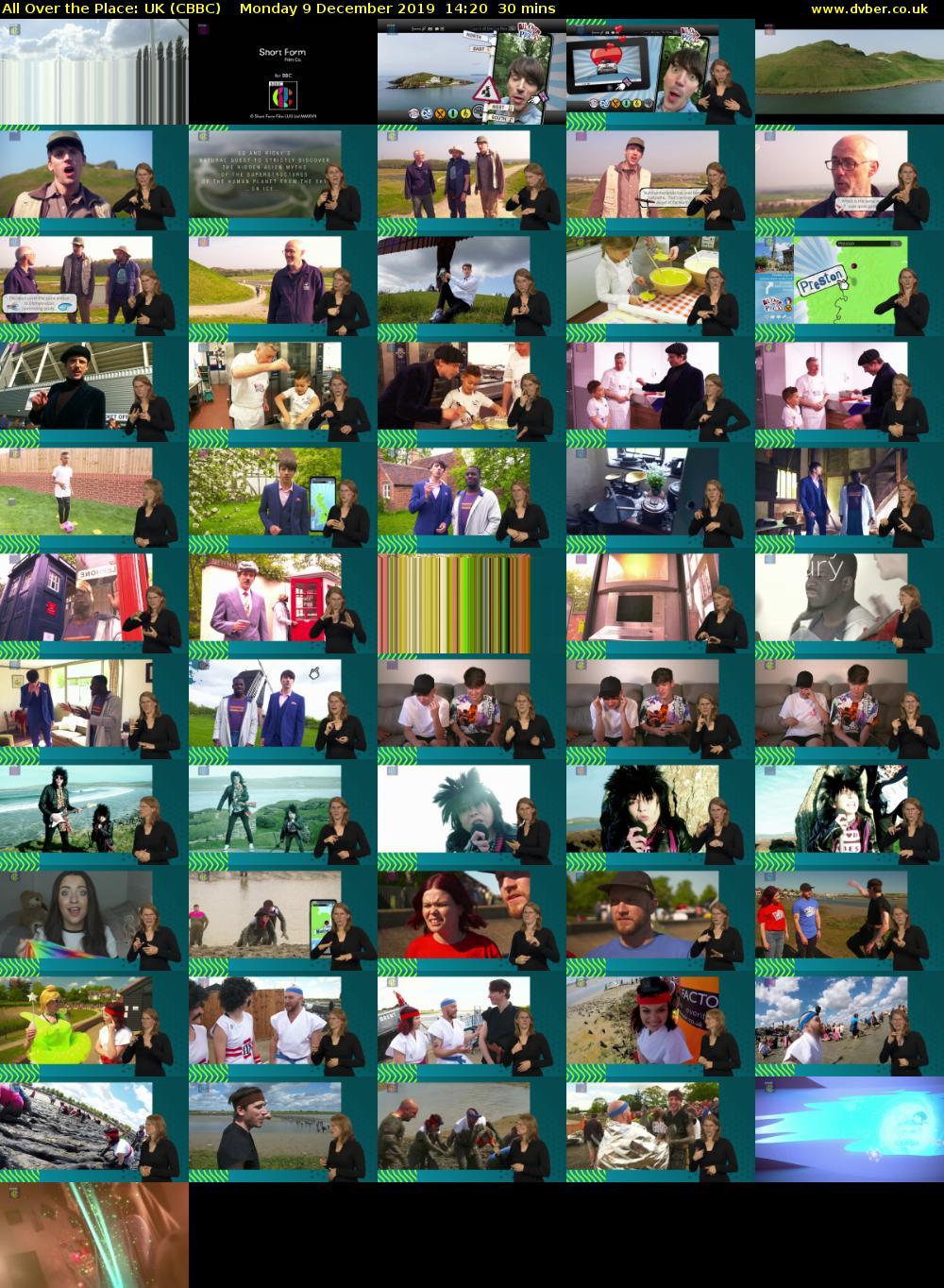 All Over the Place: UK (CBBC) Monday 9 December 2019 14:20 - 14:50