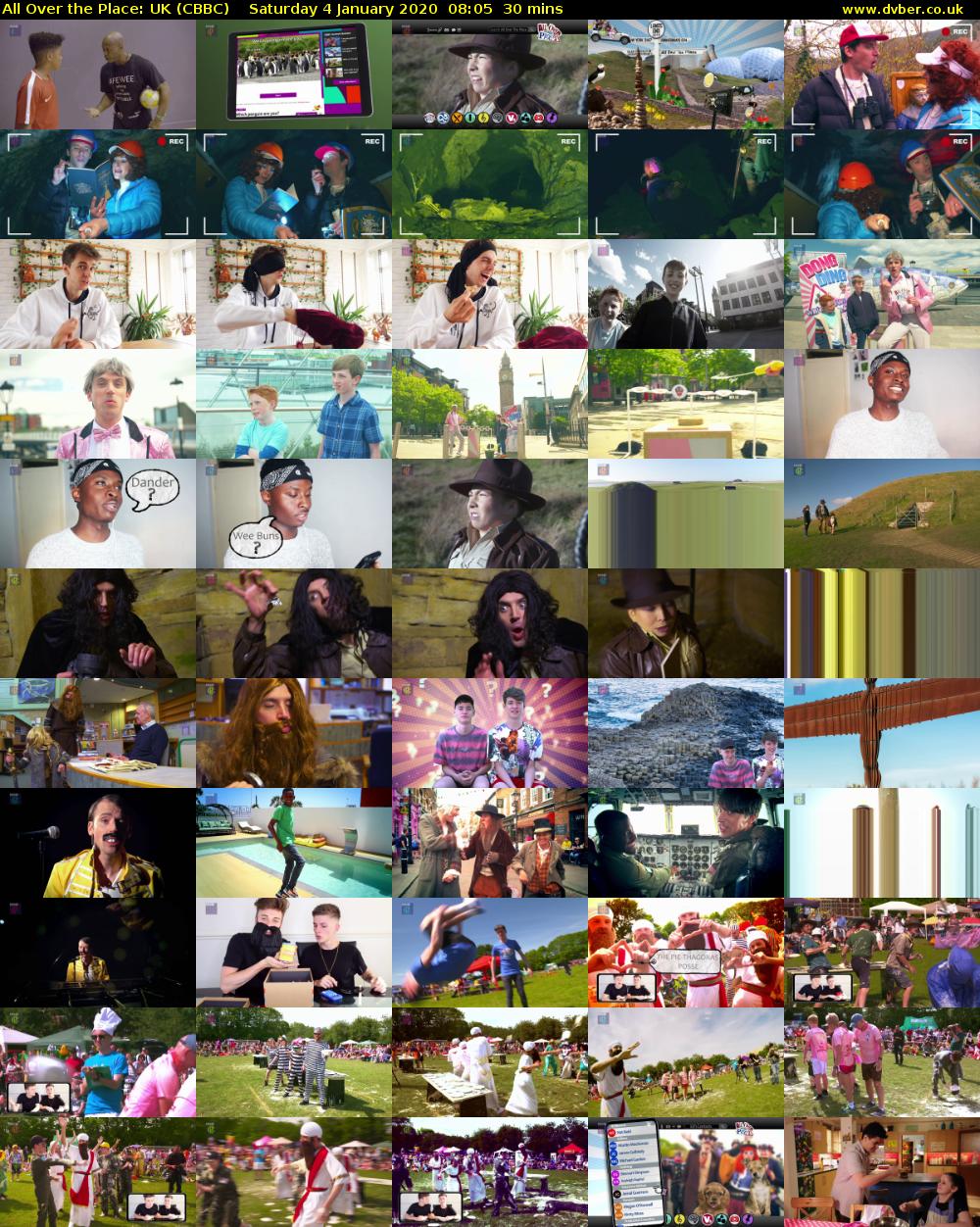 All Over the Place: UK (CBBC) Saturday 4 January 2020 08:05 - 08:35