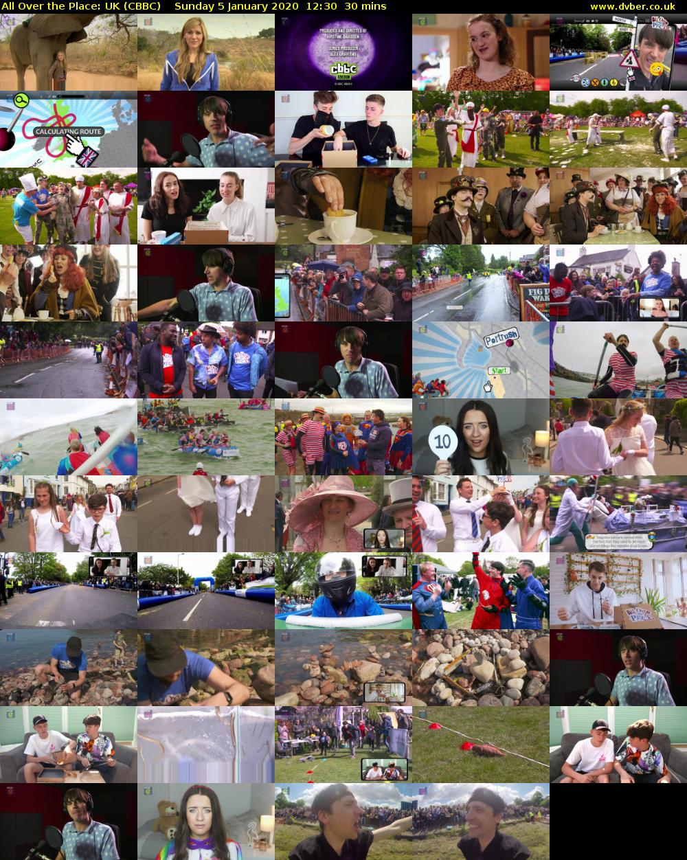 All Over the Place: UK (CBBC) Sunday 5 January 2020 12:30 - 13:00