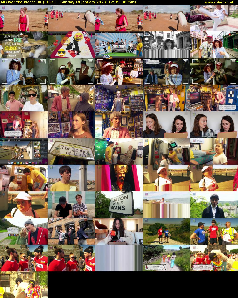 All Over the Place: UK (CBBC) Sunday 19 January 2020 12:35 - 13:05