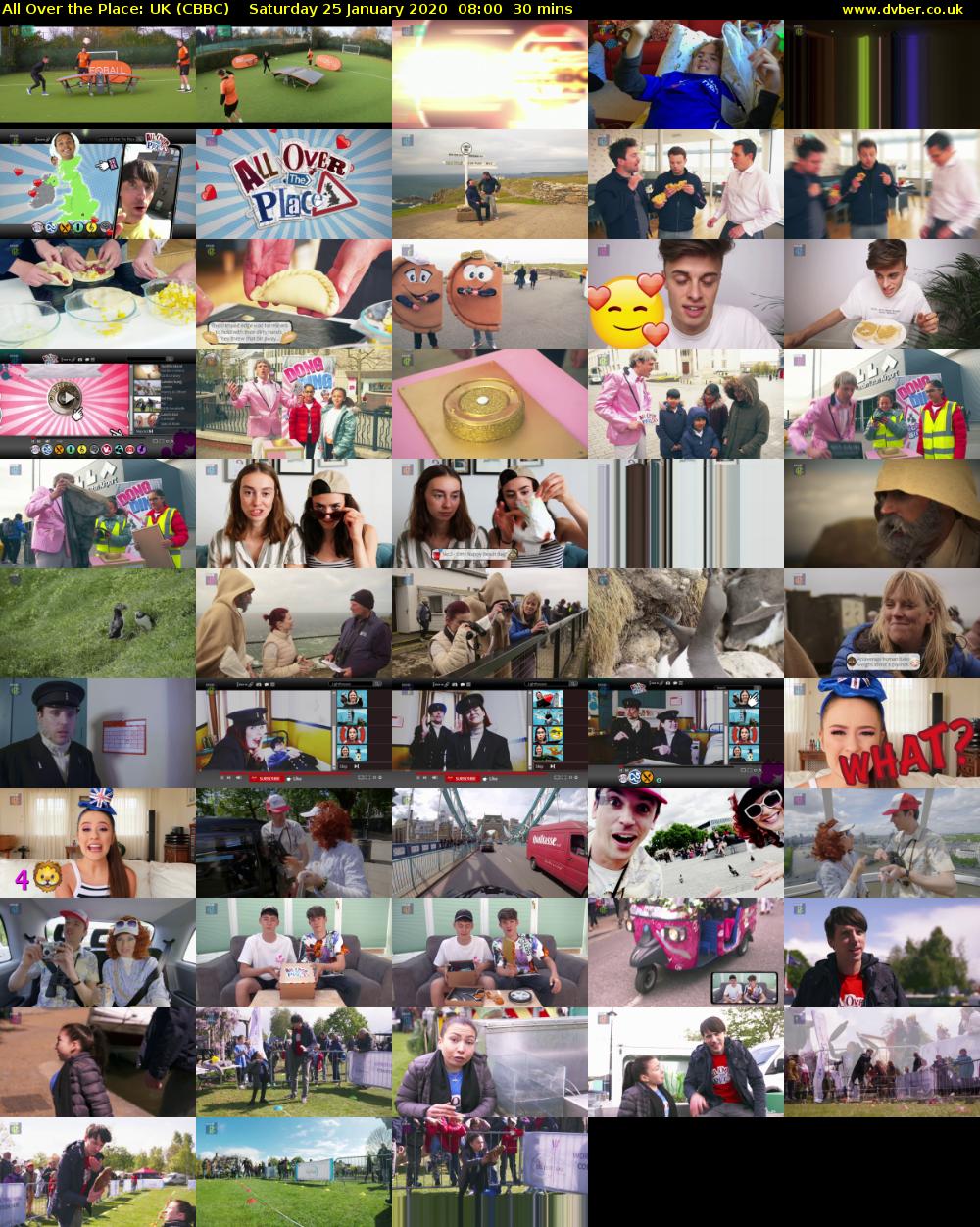 All Over the Place: UK (CBBC) Saturday 25 January 2020 08:00 - 08:30
