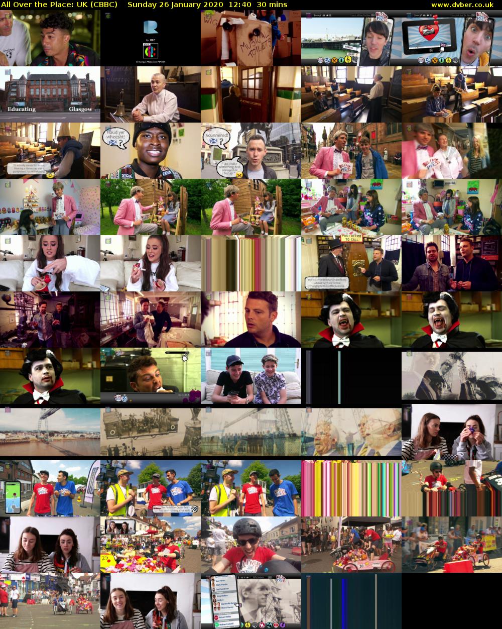 All Over the Place: UK (CBBC) Sunday 26 January 2020 12:40 - 13:10