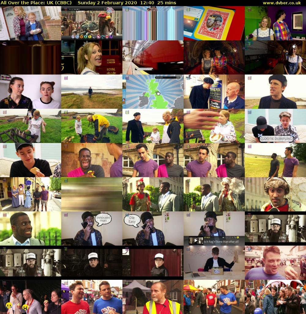 All Over the Place: UK (CBBC) Sunday 2 February 2020 12:40 - 13:05