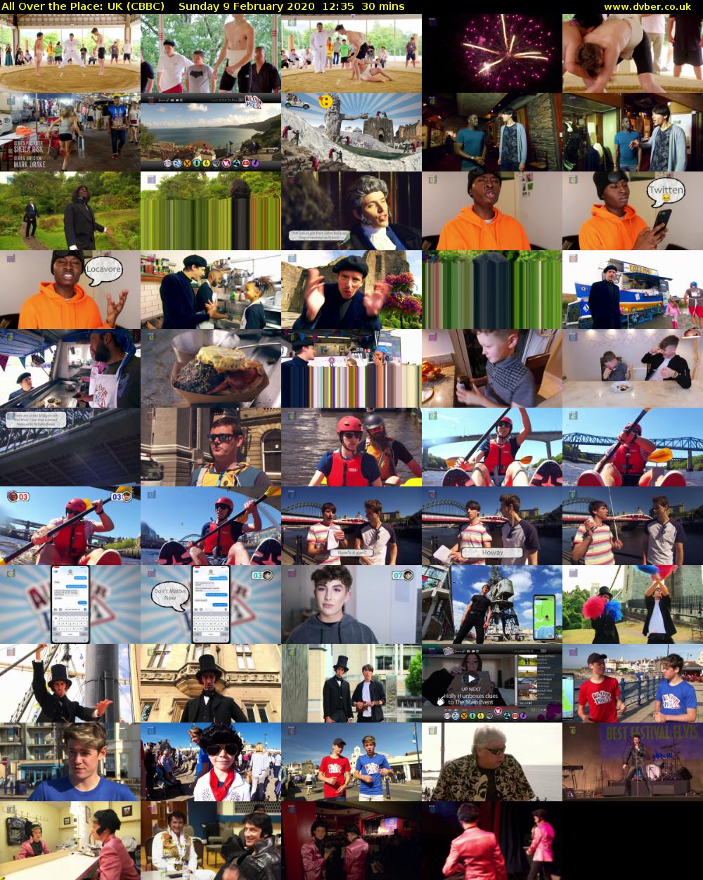 All Over the Place: UK (CBBC) Sunday 9 February 2020 12:35 - 13:05