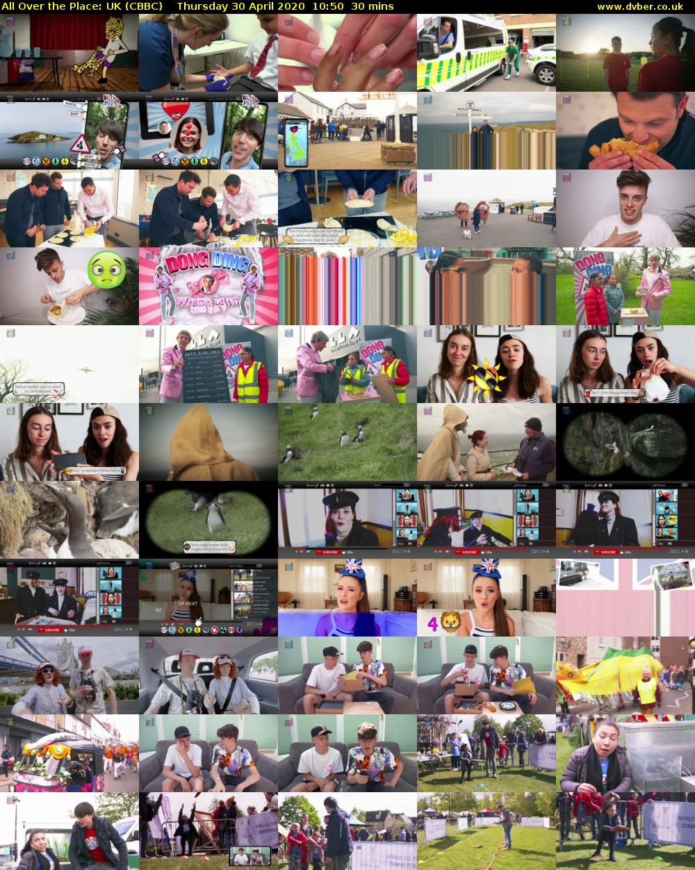 All Over the Place: UK (CBBC) Thursday 30 April 2020 10:50 - 11:20