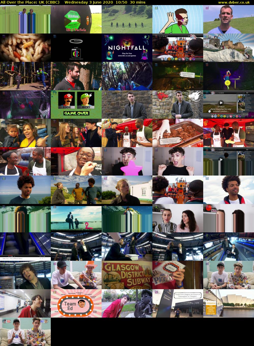 All Over the Place: UK (CBBC) Wednesday 3 June 2020 10:50 - 11:20