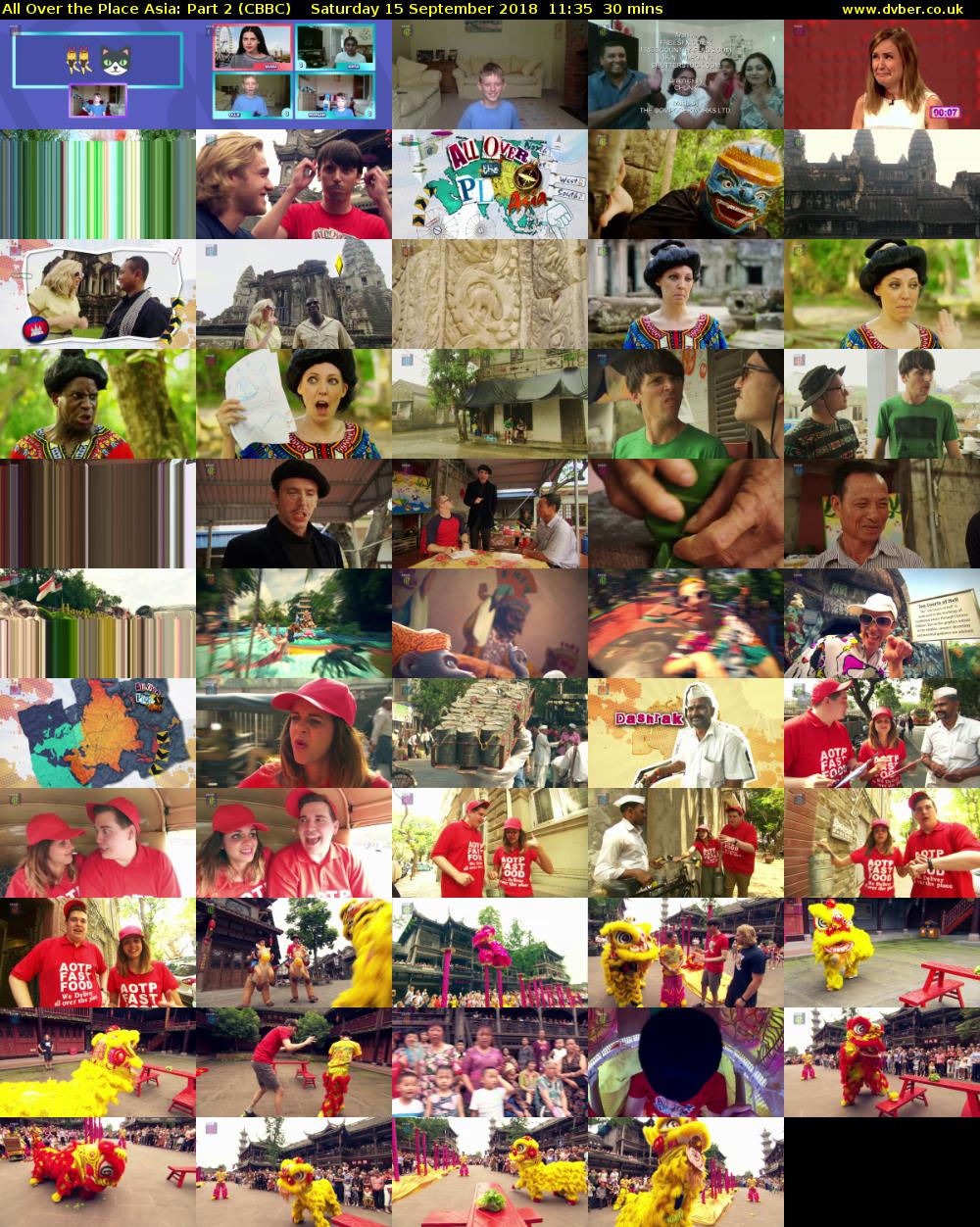 All Over the Place Asia: Part 2 (CBBC) Saturday 15 September 2018 11:35 - 12:05
