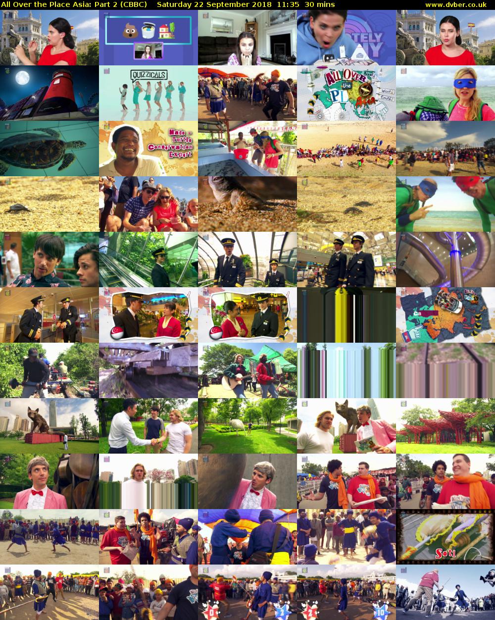 All Over the Place Asia: Part 2 (CBBC) Saturday 22 September 2018 11:35 - 12:05