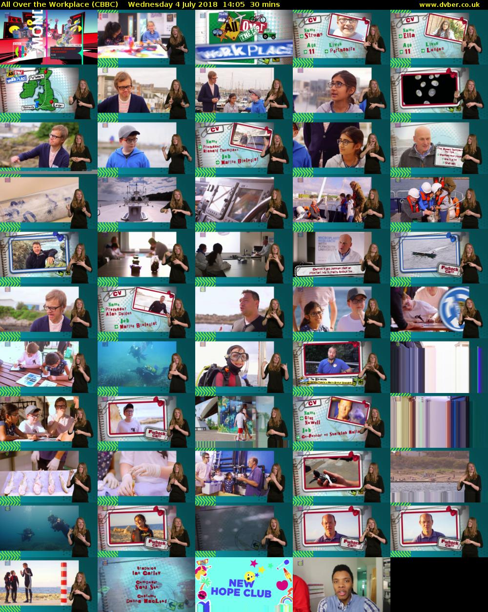 All Over the Workplace (CBBC) Wednesday 4 July 2018 14:05 - 14:35