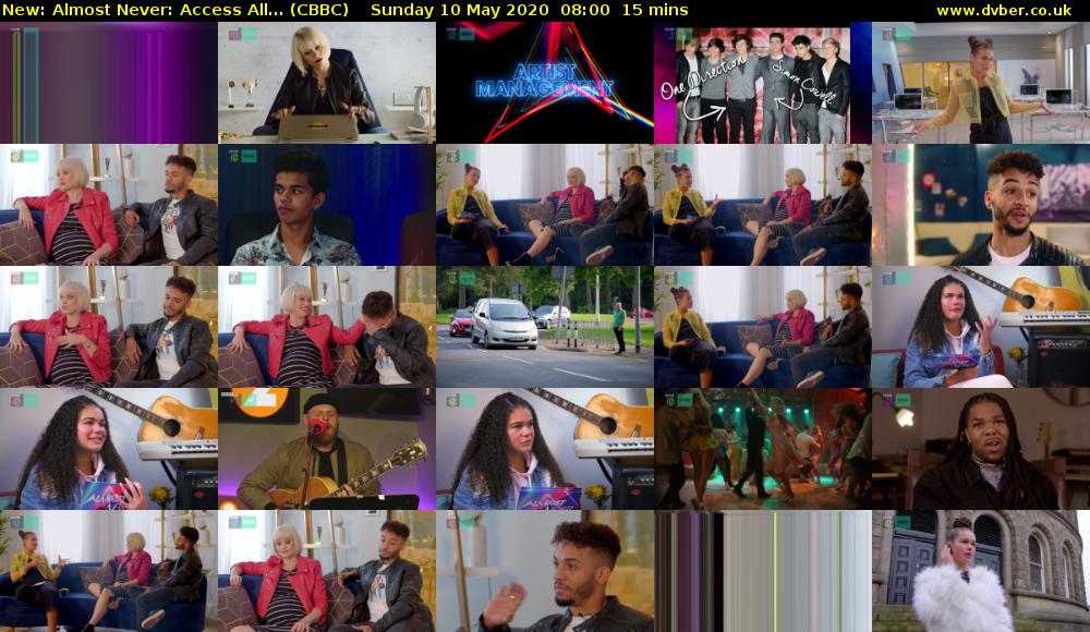 Almost Never: Access All... (CBBC) Sunday 10 May 2020 08:00 - 08:15