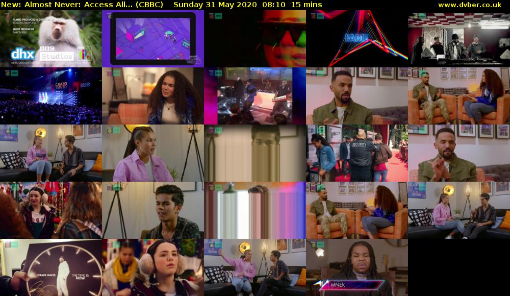 Almost Never: Access All... (CBBC) Sunday 31 May 2020 08:10 - 08:25