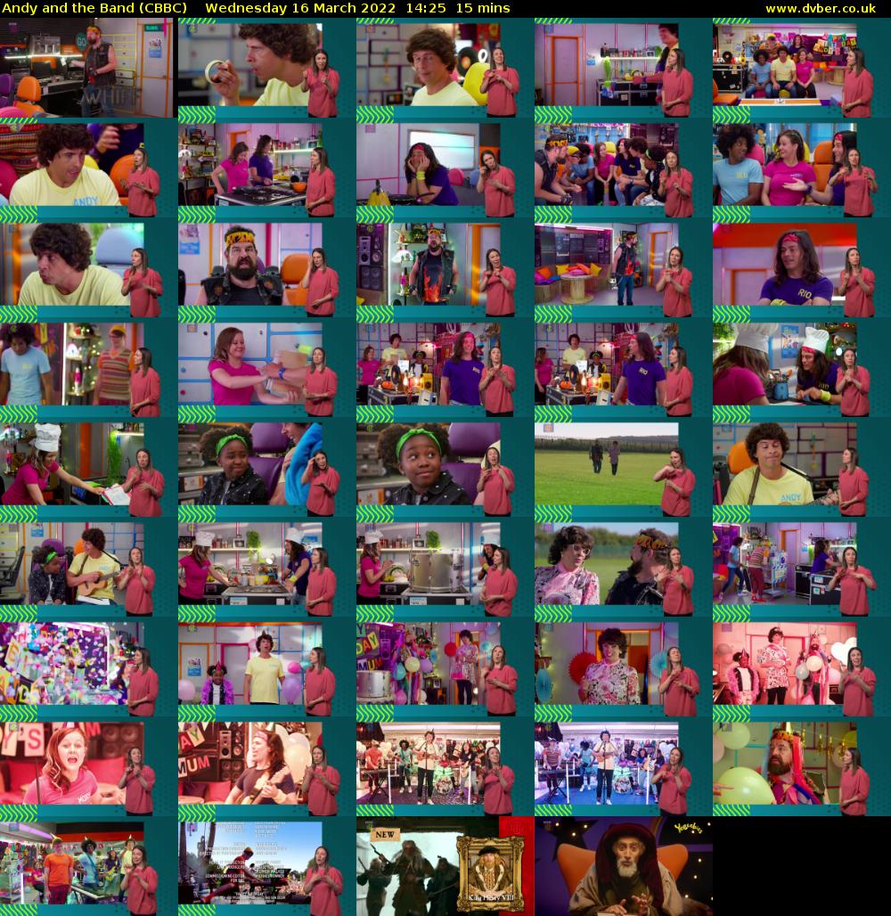 Andy and the Band (CBBC) Wednesday 16 March 2022 14:25 - 14:40