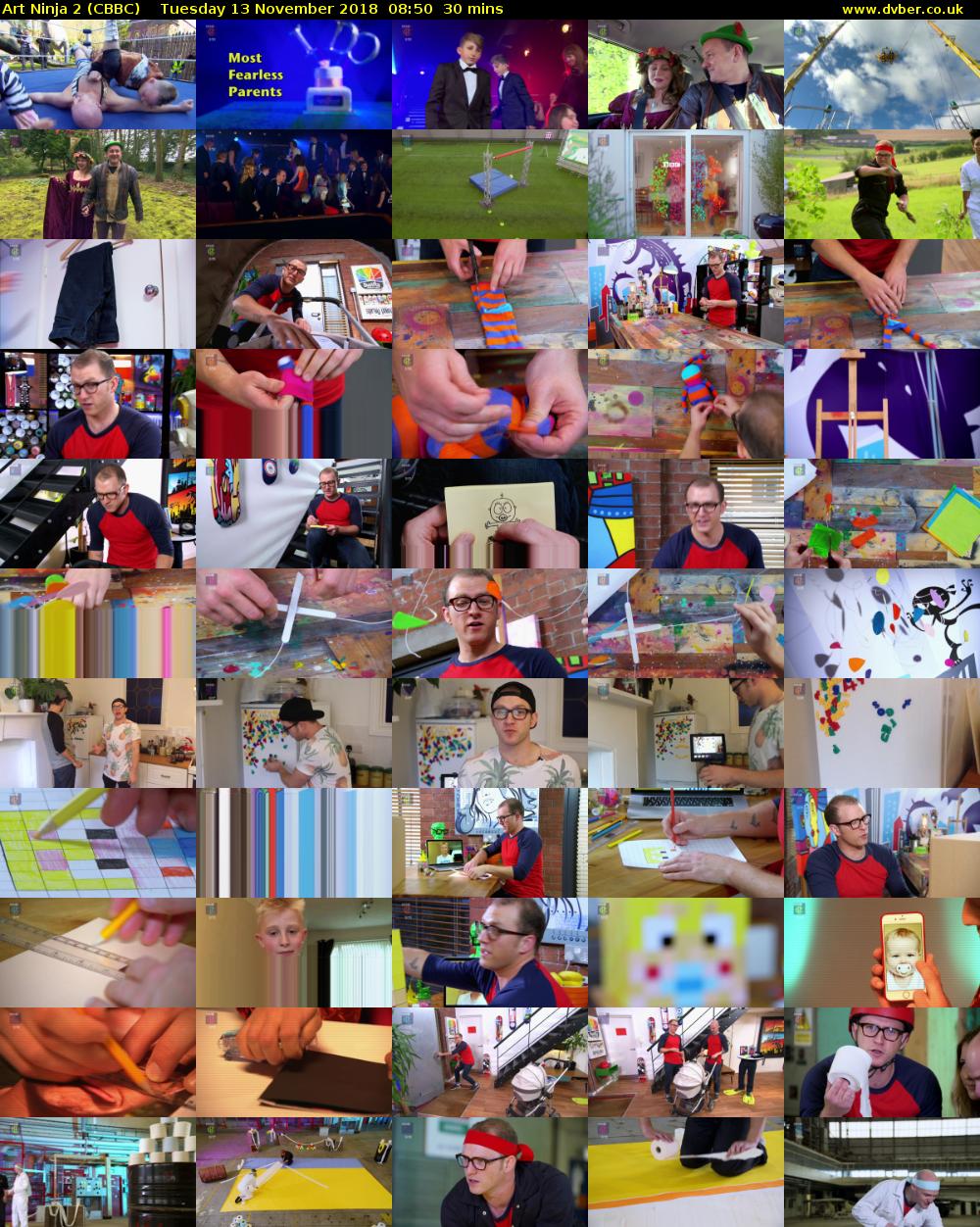 Art Ninja 2 (CBBC) Tuesday 13 November 2018 08:50 - 09:20