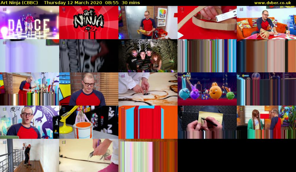 Art Ninja (CBBC) Thursday 12 March 2020 08:55 - 09:25