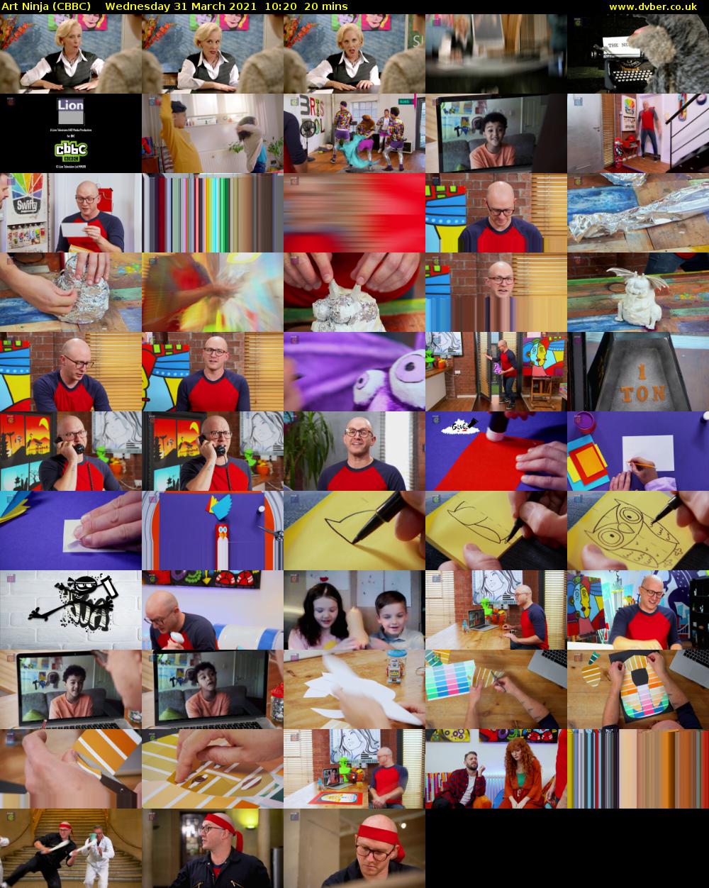 Art Ninja (CBBC) Wednesday 31 March 2021 10:20 - 10:40