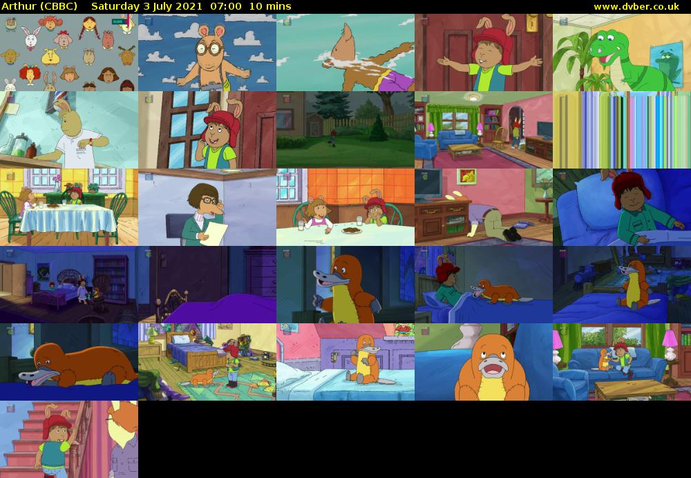Arthur (CBBC) Saturday 3 July 2021 07:00 - 07:10