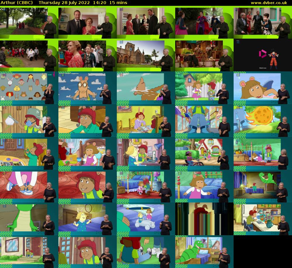 Arthur (CBBC) Thursday 28 July 2022 14:20 - 14:35