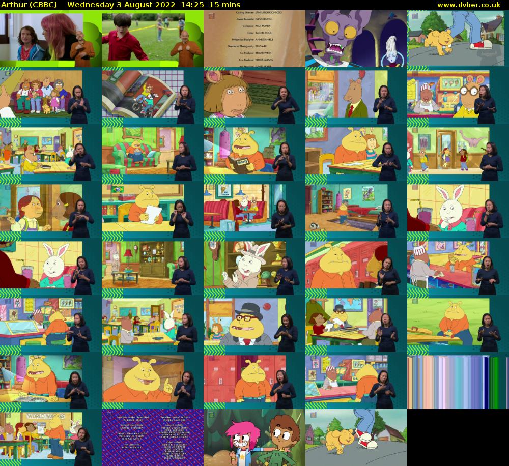 Arthur (CBBC) Wednesday 3 August 2022 14:25 - 14:40