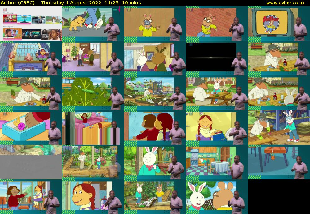 Arthur (CBBC) Thursday 4 August 2022 14:25 - 14:35