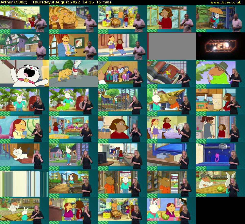 Arthur (CBBC) Thursday 4 August 2022 14:35 - 14:50
