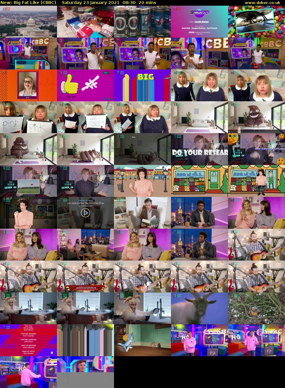 Big Fat Like (CBBC) Saturday 23 January 2021 08:30 - 08:50
