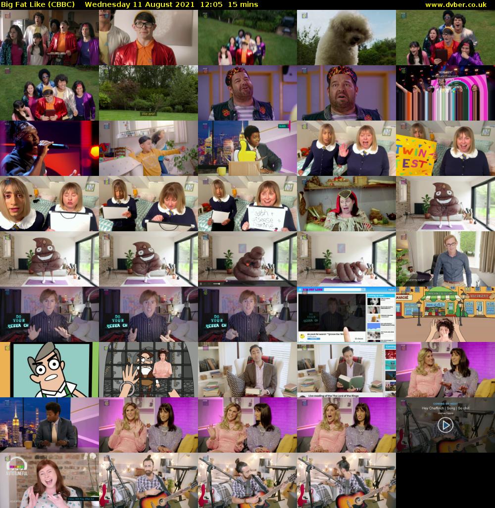 Big Fat Like (CBBC) Wednesday 11 August 2021 12:05 - 12:20