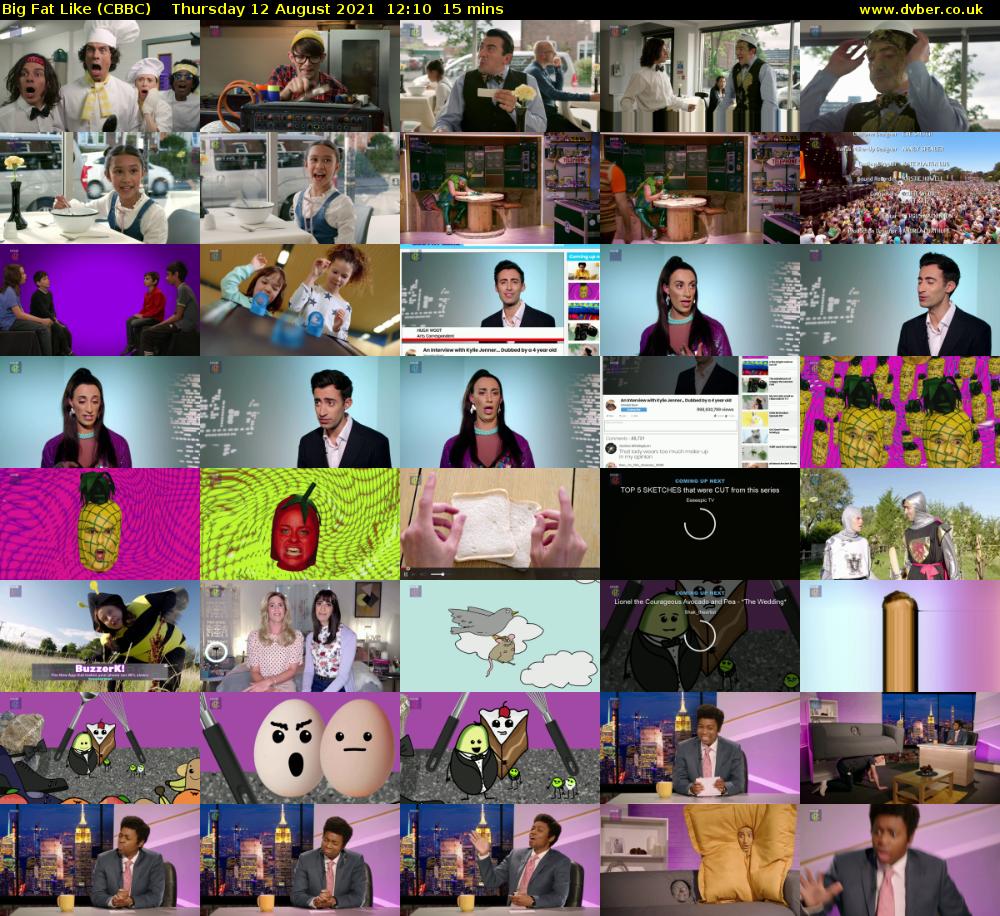 Big Fat Like (CBBC) Thursday 12 August 2021 12:10 - 12:25