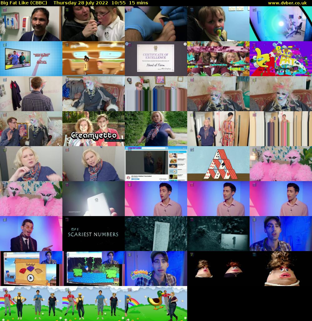Big Fat Like (CBBC) Thursday 28 July 2022 10:55 - 11:10