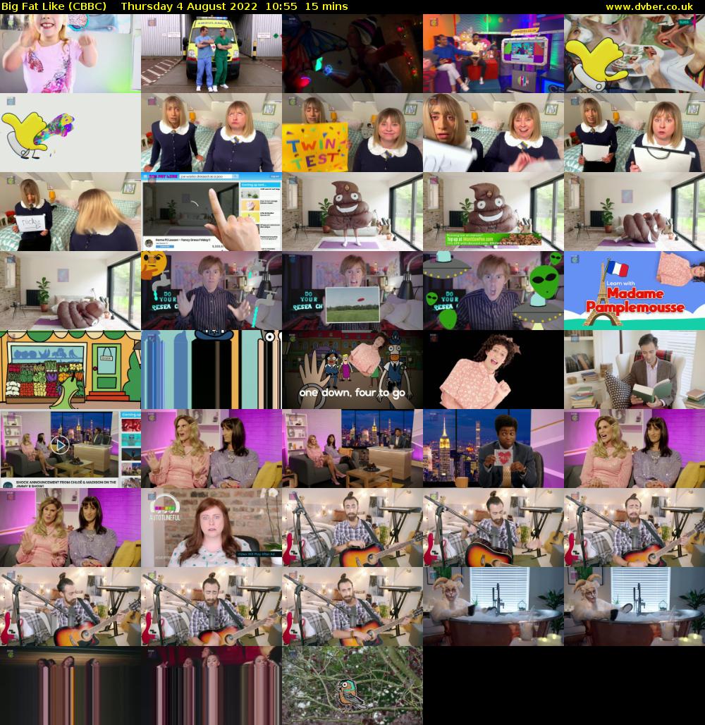 Big Fat Like (CBBC) Thursday 4 August 2022 10:55 - 11:10