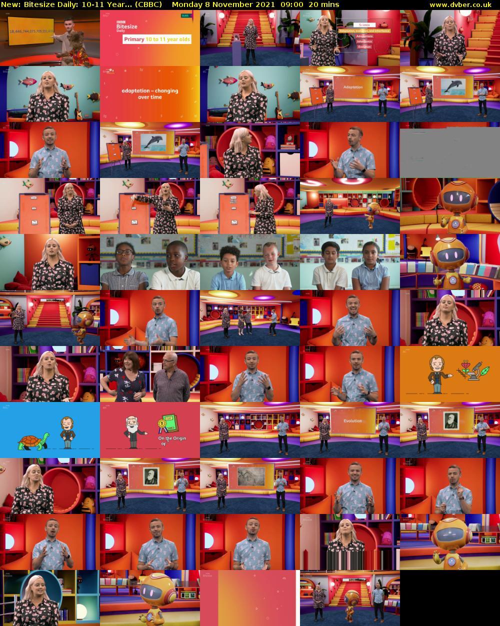 Bitesize Daily: 10-11 Year... (CBBC) Monday 8 November 2021 09:00 - 09:20