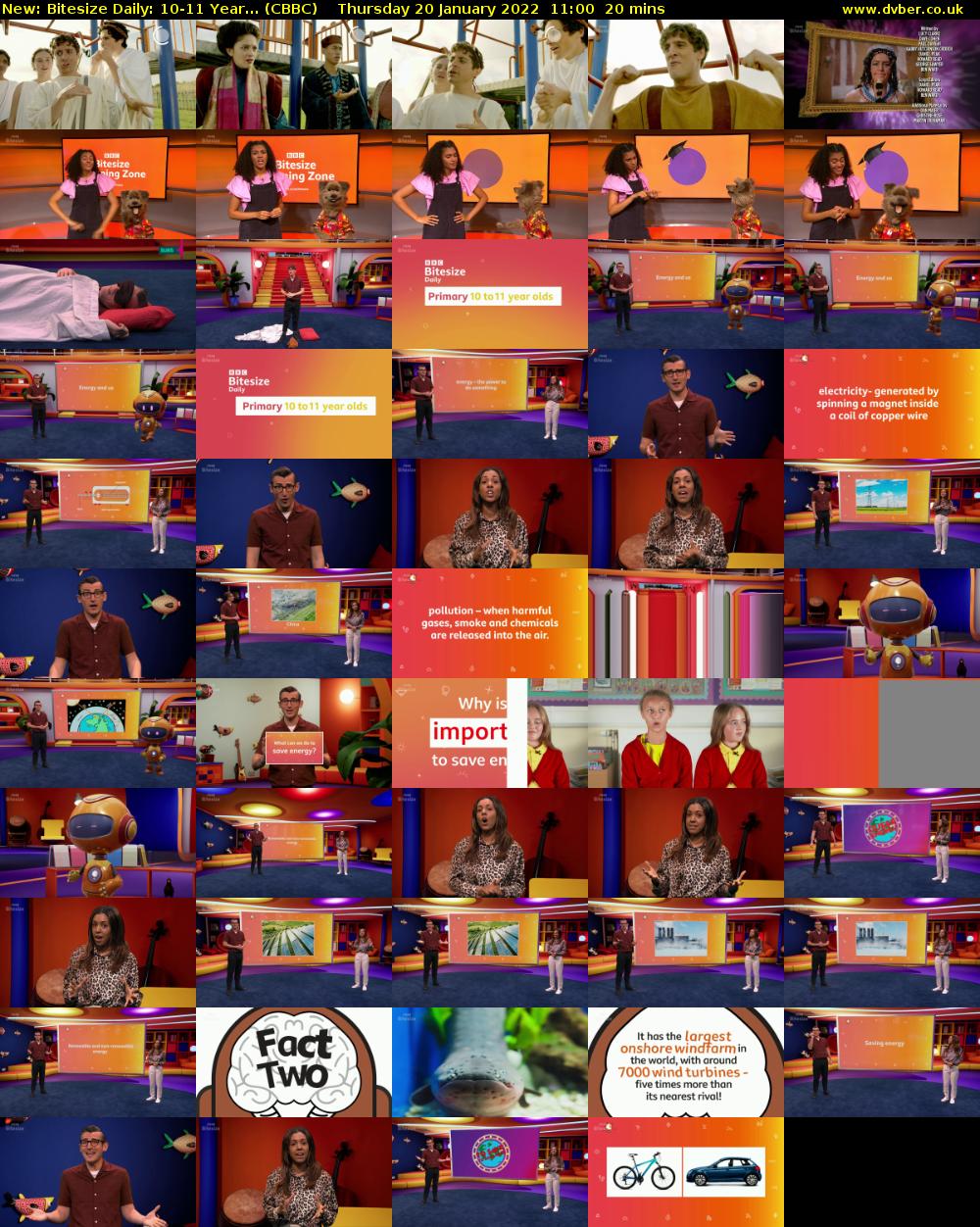 Bitesize Daily: 10-11 Year... (CBBC) Thursday 20 January 2022 11:00 - 11:20