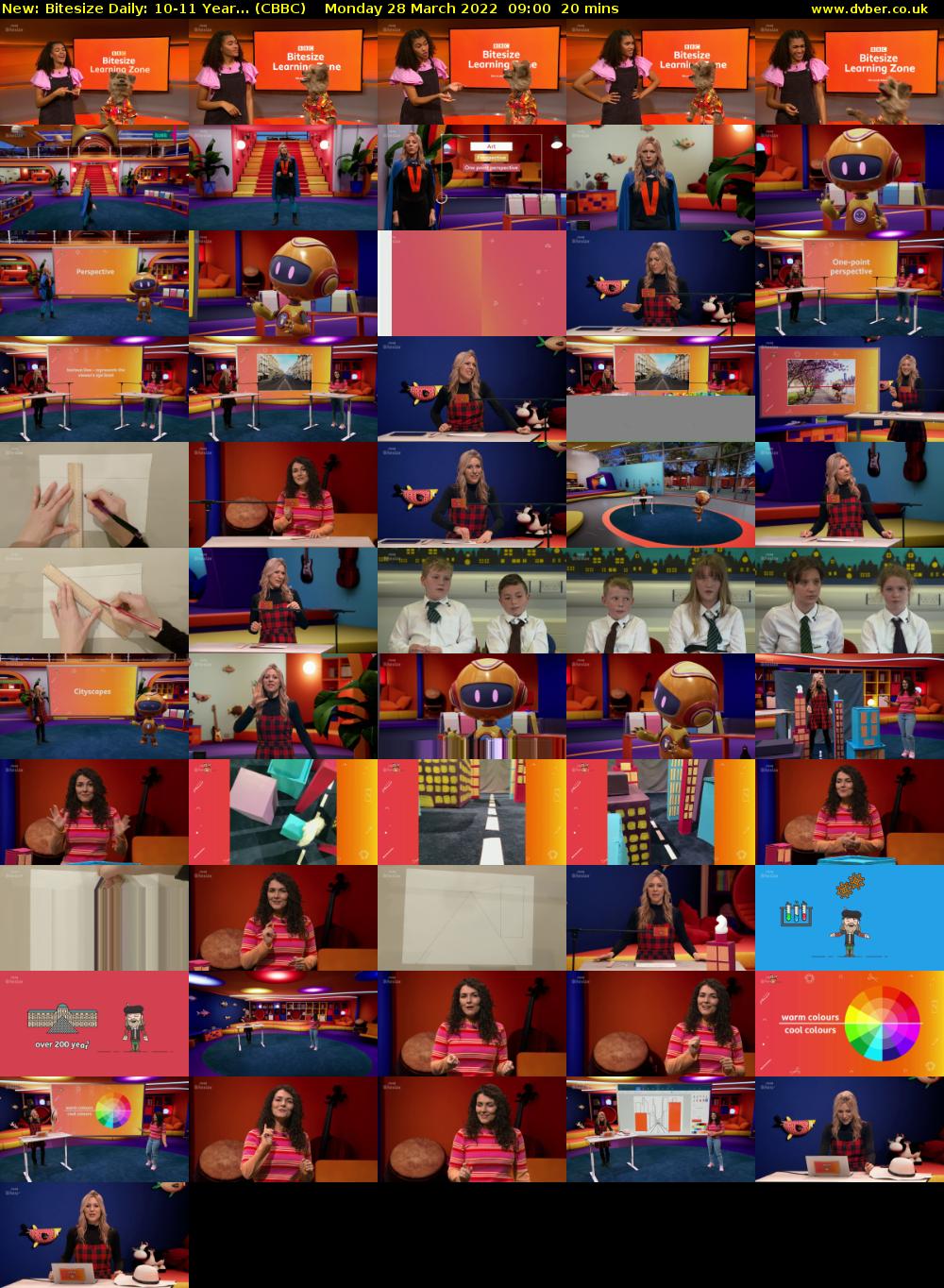 Bitesize Daily: 10-11 Year... (CBBC) Monday 28 March 2022 09:00 - 09:20