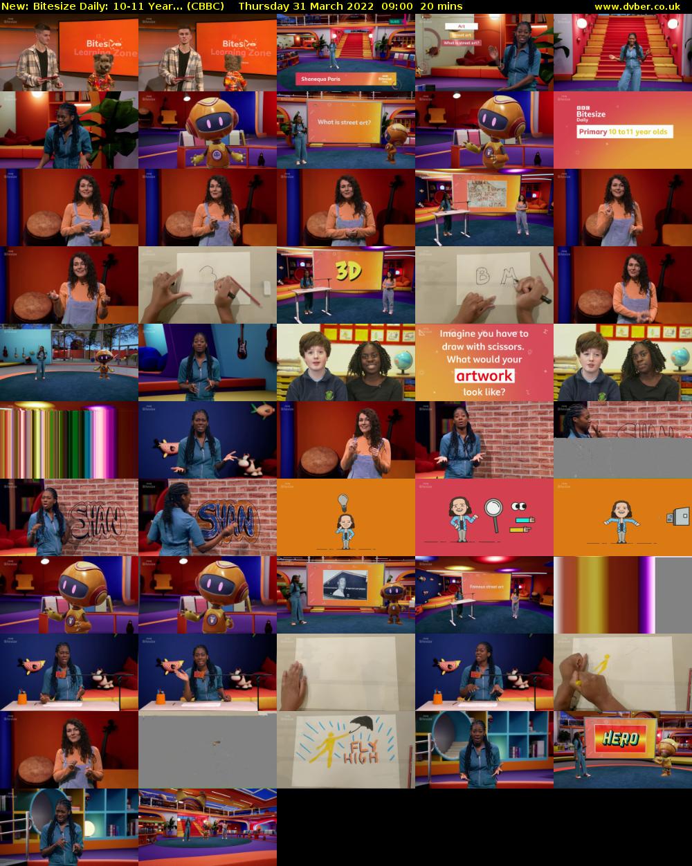 Bitesize Daily: 10-11 Year... (CBBC) Thursday 31 March 2022 09:00 - 09:20