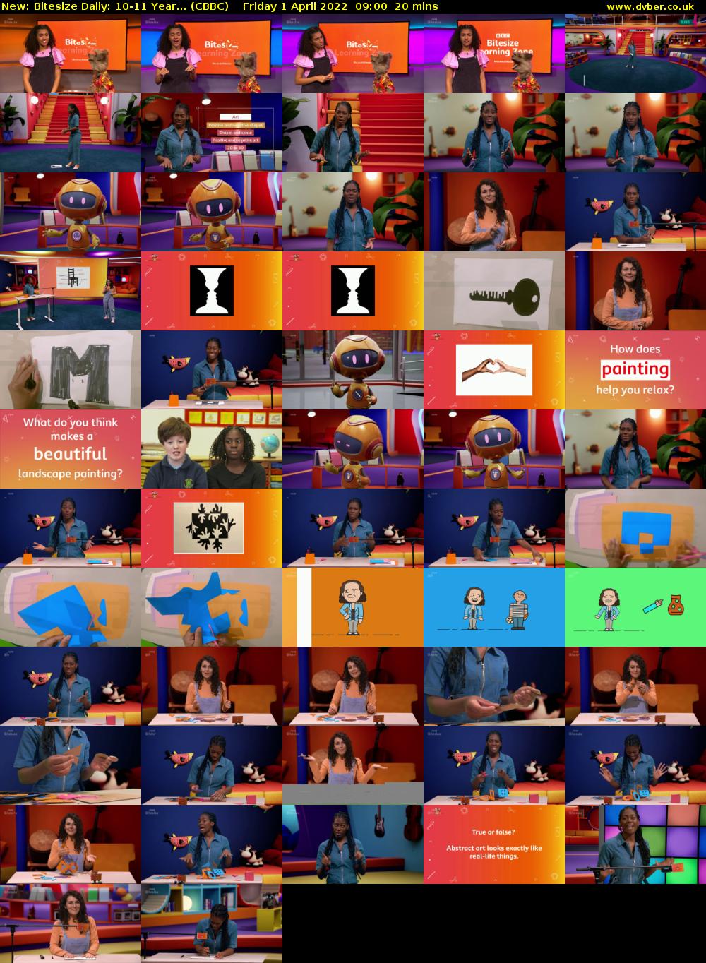 Bitesize Daily: 10-11 Year... (CBBC) Friday 1 April 2022 09:00 - 09:20