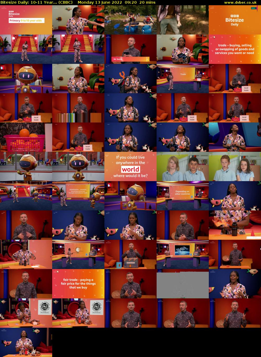 Bitesize Daily: 10-11 Year... (CBBC) Monday 13 June 2022 09:20 - 09:40