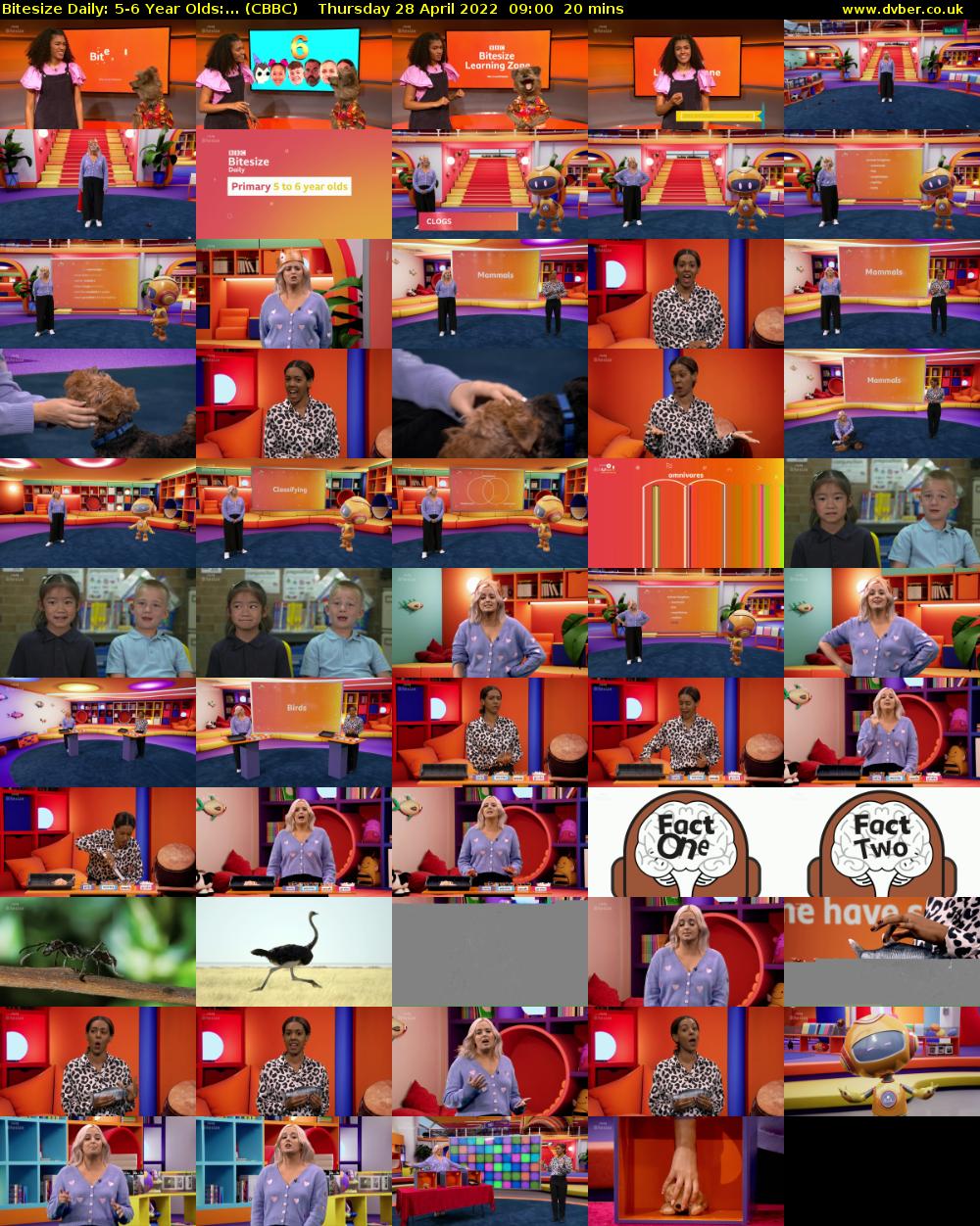 Bitesize Daily: 5-6 Year Olds:... (CBBC) Thursday 28 April 2022 09:00 - 09:20