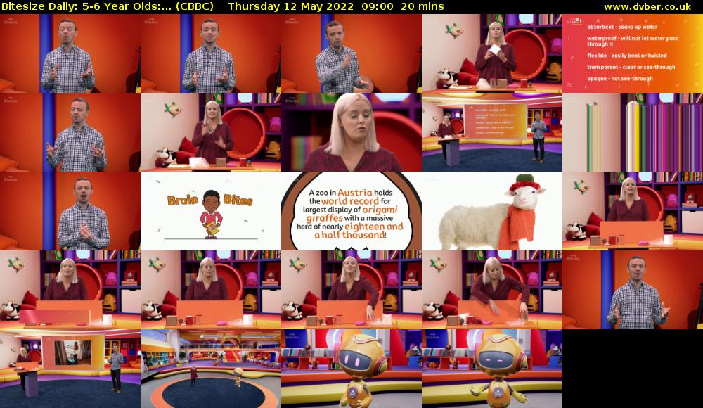 Bitesize Daily: 5-6 Year Olds:... (CBBC) Thursday 12 May 2022 09:00 - 09:20
