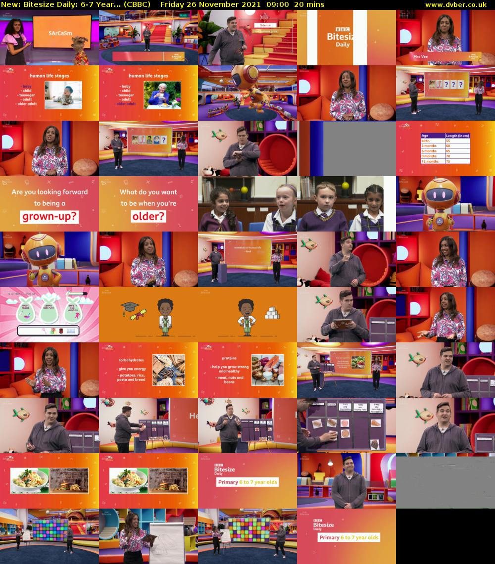 Bitesize Daily: 6-7 Year... (CBBC) Friday 26 November 2021 09:00 - 09:20