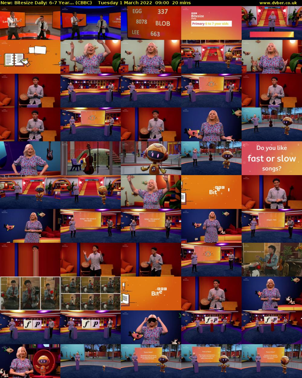 Bitesize Daily: 6-7 Year... (CBBC) Tuesday 1 March 2022 09:00 - 09:20