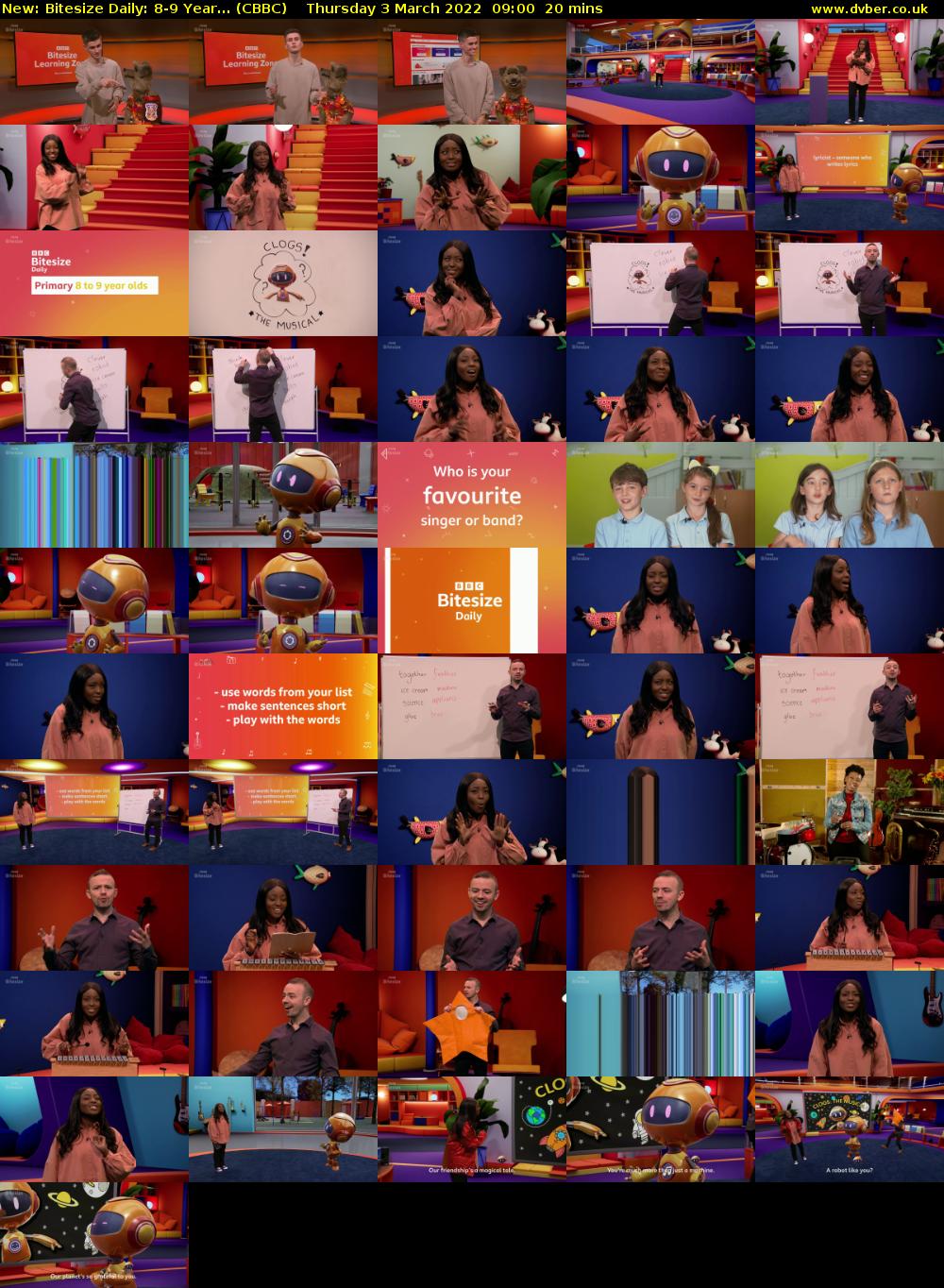 Bitesize Daily: 8-9 Year... (CBBC) Thursday 3 March 2022 09:00 - 09:20