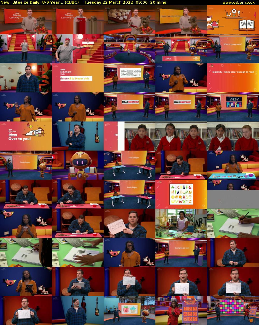Bitesize Daily: 8-9 Year... (CBBC) Tuesday 22 March 2022 09:00 - 09:20