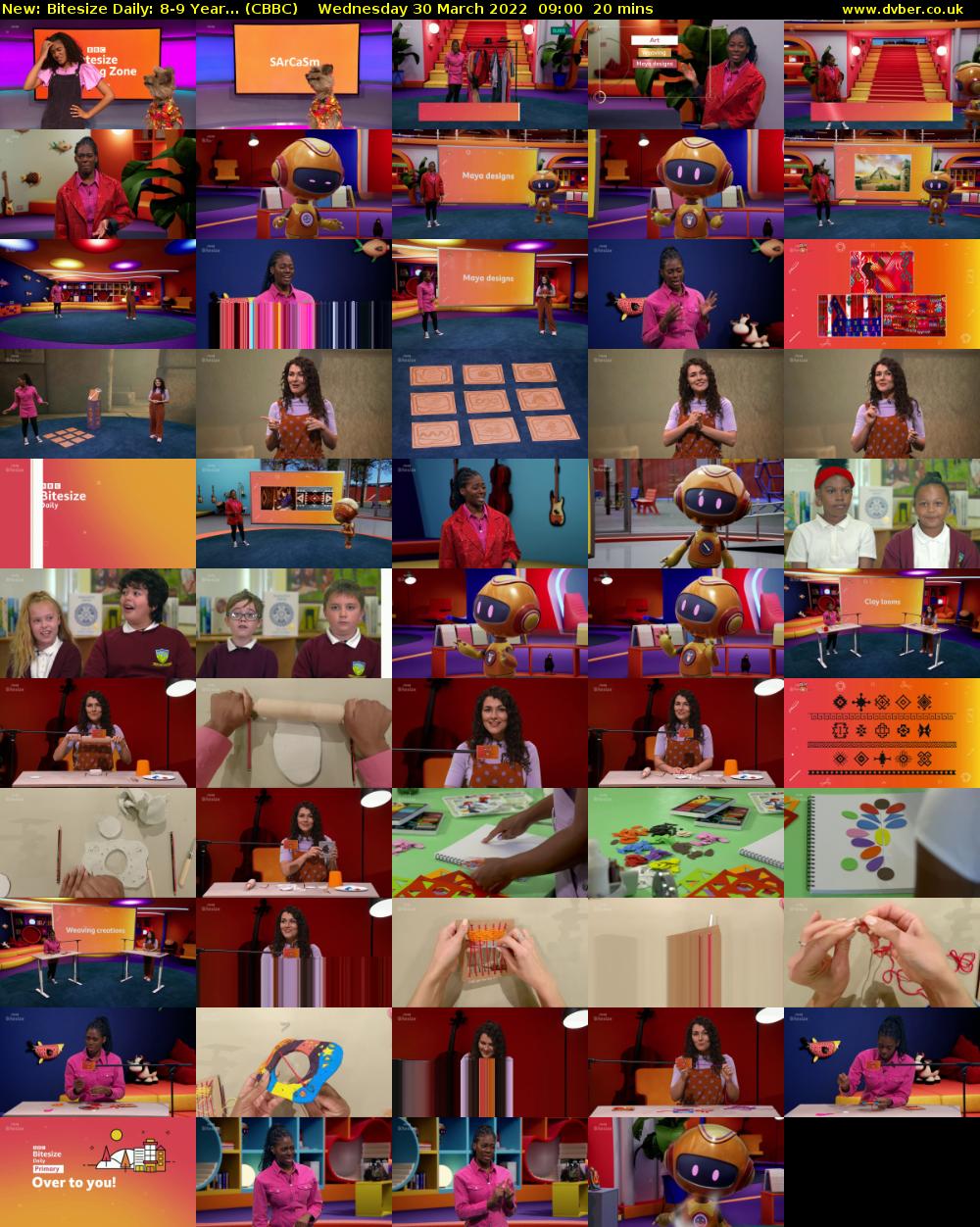 Bitesize Daily: 8-9 Year... (CBBC) Wednesday 30 March 2022 09:00 - 09:20