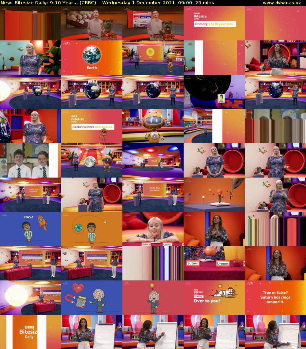 Bitesize Daily: 9-10 Year... (CBBC) Wednesday 1 December 2021 09:00 - 09:20