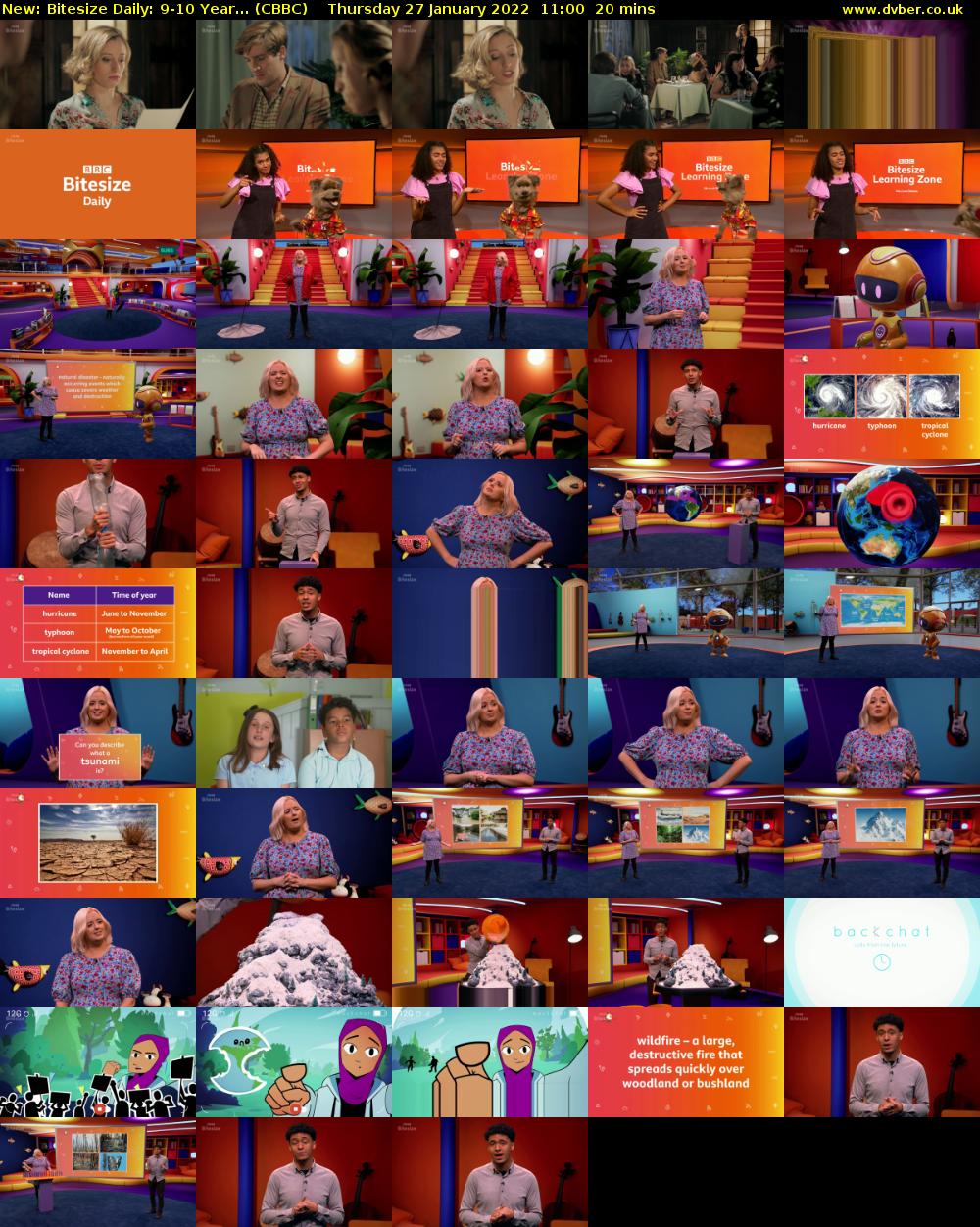 Bitesize Daily: 9-10 Year... (CBBC) Thursday 27 January 2022 11:00 - 11:20