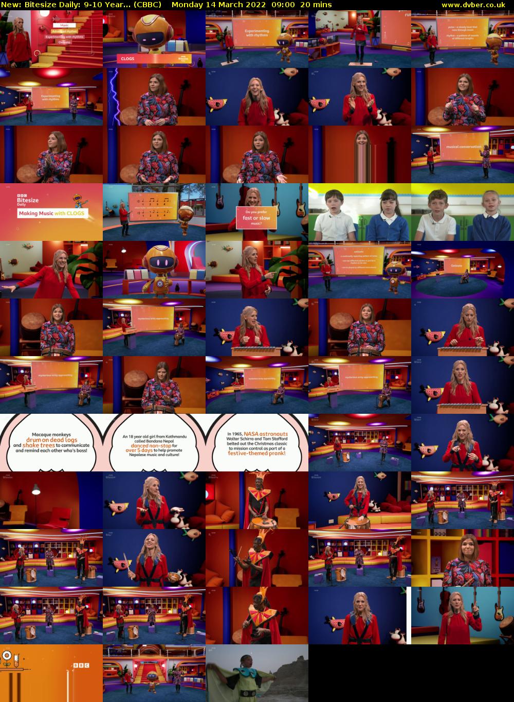 Bitesize Daily: 9-10 Year... (CBBC) Monday 14 March 2022 09:00 - 09:20
