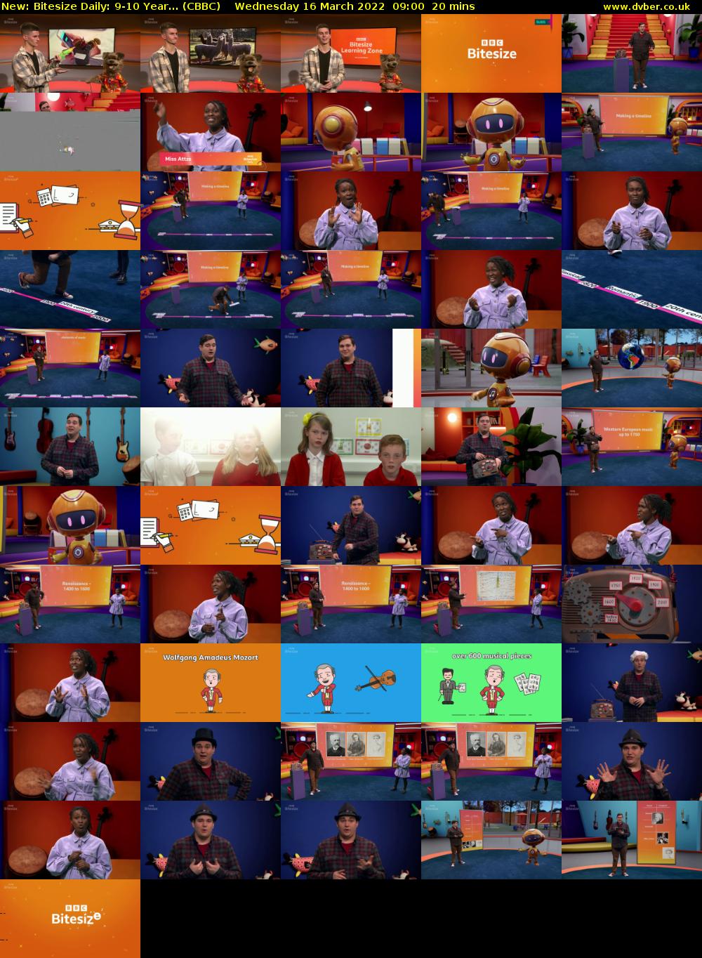 Bitesize Daily: 9-10 Year... (CBBC) Wednesday 16 March 2022 09:00 - 09:20