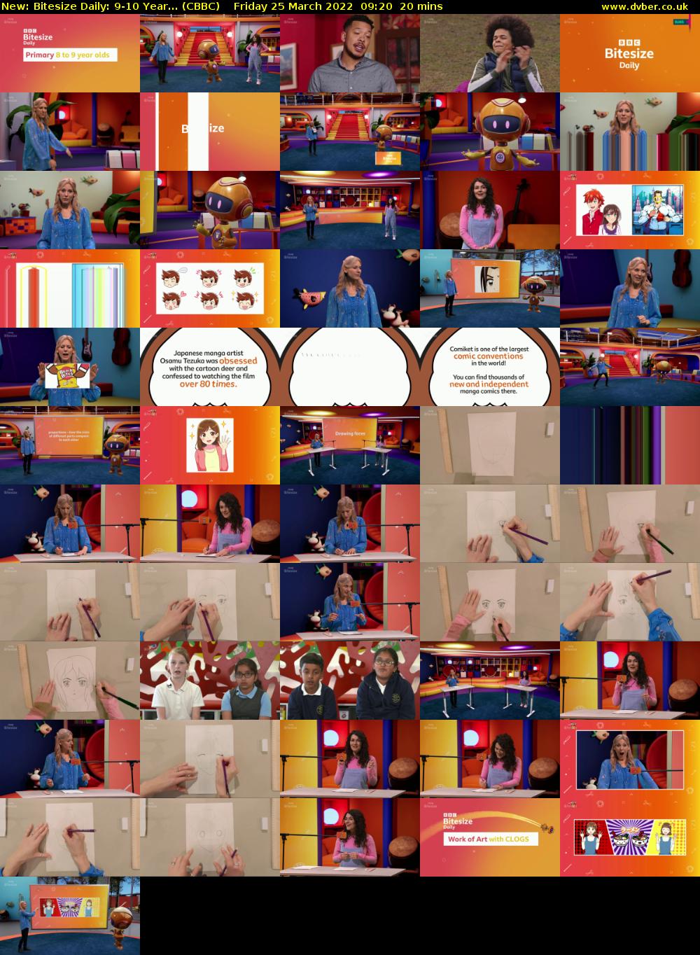Bitesize Daily: 9-10 Year... (CBBC) Friday 25 March 2022 09:20 - 09:40
